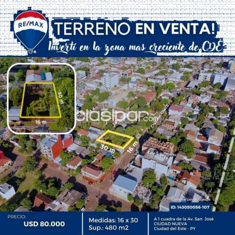 Terreno titulado en venta - ciudad nueva - Ciudad del Este
