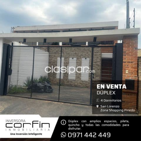 Duplex San Lorenzo zona shopping Pinedo 4 dmts