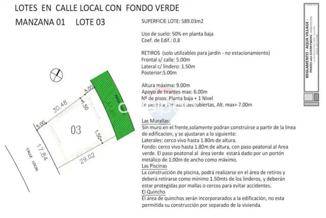 Amplio terreno en la manzana 1, lote 3 de aqua village - altos a 1 cuadra de laguna — foto 4