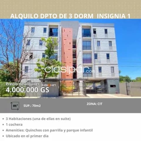 departamento de 3 dormitorios en edificio insignia 1, foto 2