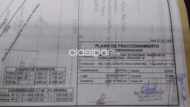 de propiedad, terreno Ruta Luque-Sanber, foto 3