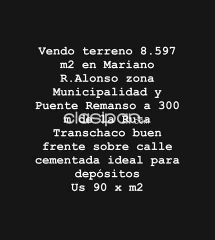 Mr alonso, remanso: 8.597 m2 s/ cementado, ideal p/ depósitos, tinglados, etc. 90 usd/m2 — foto 3