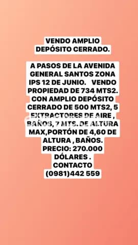 Propiedad con depósito. A pasos de la avenida gral.santos zona colegio palominos — foto 2