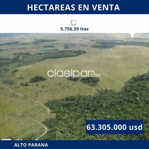 Itakyry, alto parana: Inigualable, 5.700 has agropecuaria, agrícola, mecanizada, bosques