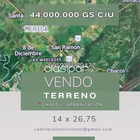 terreno de 14 X 26,75 m2 en chaco’i, urbanización, foto 2