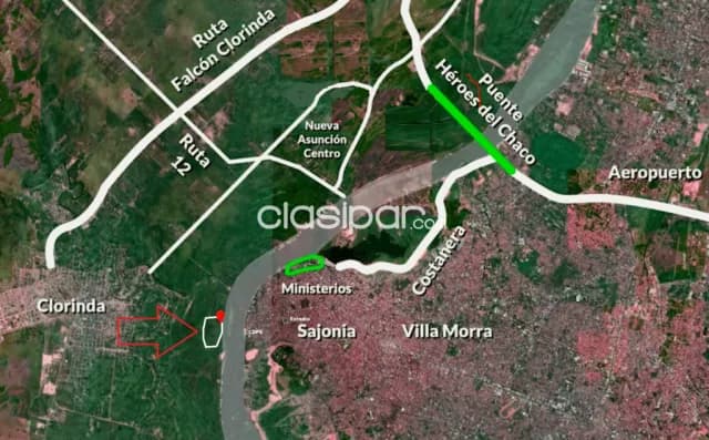 Chacoí: 80 hects. S/ rio paraguay, frente a armada, club sajonia, p/ importantes emprendim, foto 4