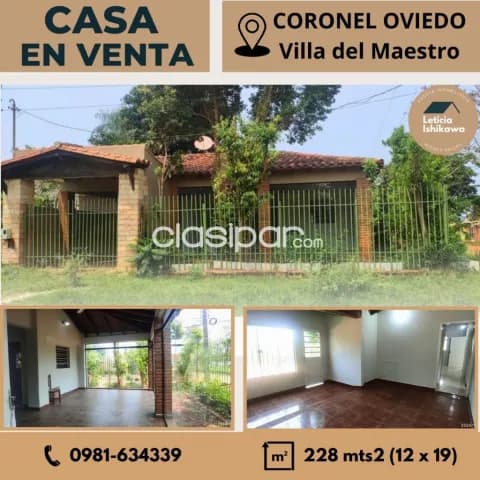 Coronel oviedo - vendo casa de 3 habitaciones y salones - zona villa del maestro, foto 3
