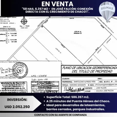 Terreno en venta de 58 hectáreas en José Falcon, foto 2