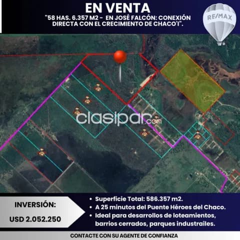 Terreno en venta de 58 hectáreas en José Falcon, foto 3