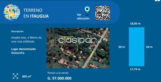 terreno de 895 m2 en Itaugua — foto 2