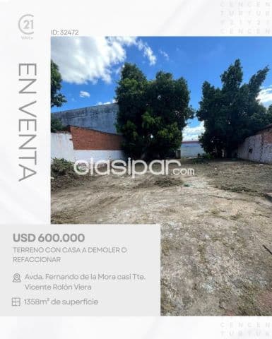 Propiedad con casa a demoler o refaccionar