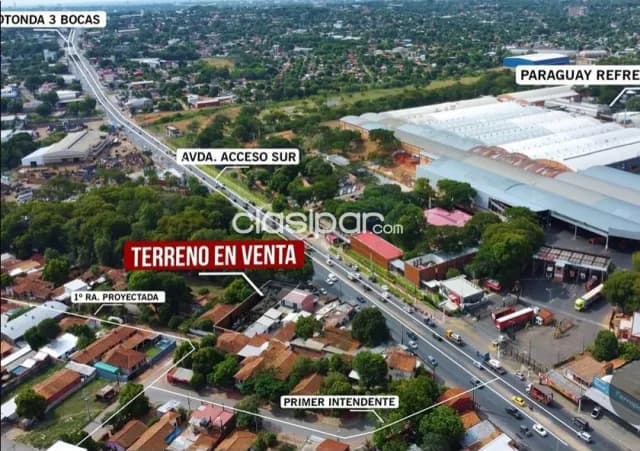 Terreno 457 m2 c/construcción s/acceso sur frente a coca cola Ñemby — foto 2
