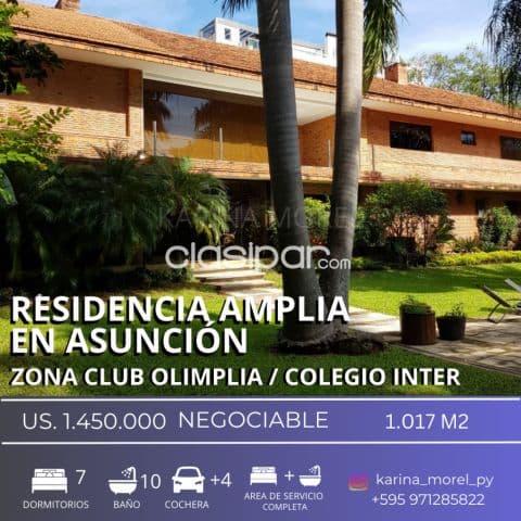 Amplia residencia zona club olimpia. Asuncion