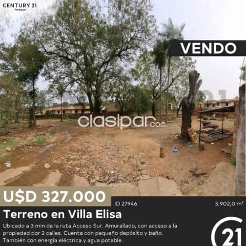 Amplio terreno en 3 bocas - Villa Elisa