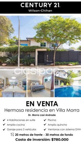 En venta elegante residencia en barrio Villa Morra
