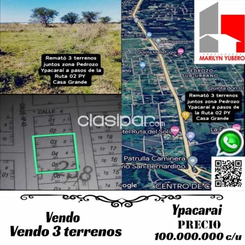 3 terrenos en Ypacarai COD: CL 915, foto 2