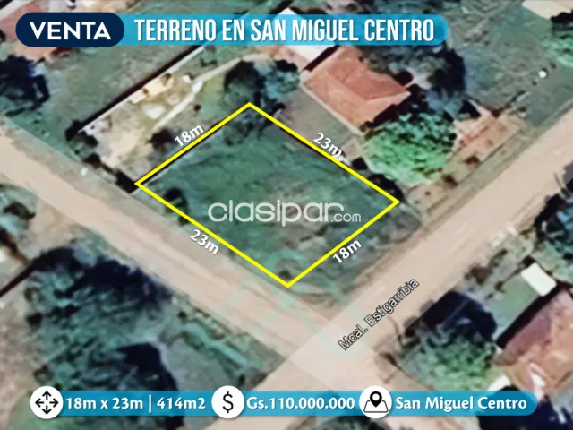 ESQUINA de 18m X 23m - Superficie: 414m2 📍 San Miguel Centro, Cambyreta, foto 3