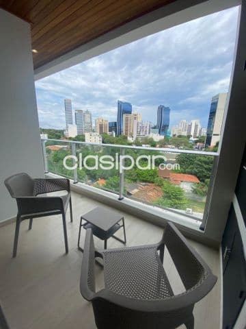 Prox. Shop del sol: Elegante depto. Amoblado, 2 dormit, recepción, balcón, equipam full
