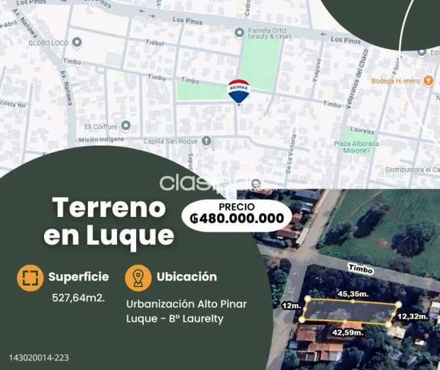 Terreno en venta en la Urbanización Alto Pinar – Barrio Laurelty, Luque — foto 2