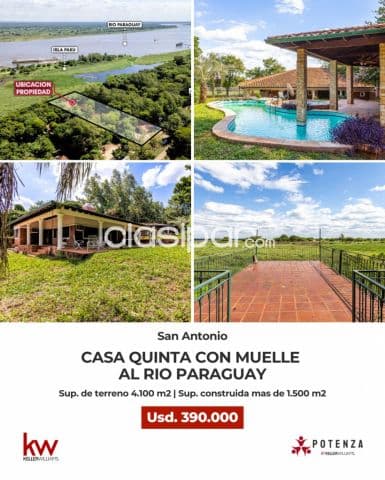 Casa Quinta en la ciudad de San Antonio, con muelle al Río Paraguay — foto 1