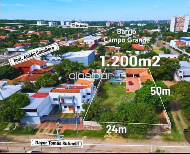 Terreno 1.200 m2 c/24 mtrs de frente z.cit bo campo grande-Luque limite c/Asunción — foto 2