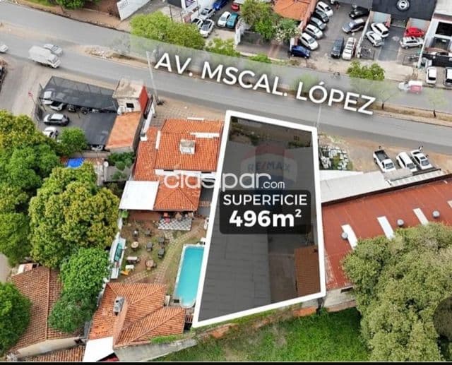Terreno 466 m2 c/14,31 mtrs frente s/avda.mcal lopez fdo.norte a 300 mtrs sta.teresa