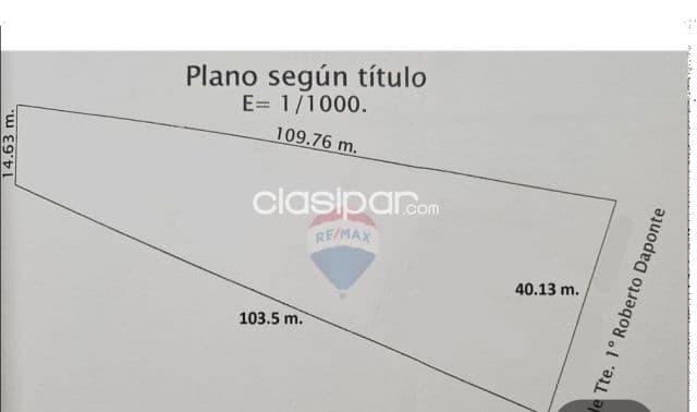 Terreno bo.Jara c/40 mtrs de frente- total 2.872 m2 a mtrs de siria y gral.santos