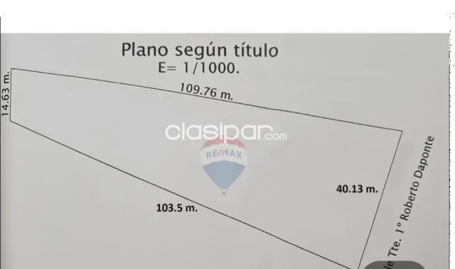 Terreno bo.Jara c/40 mtrs de frente- total 2.872 m2 a mtrs de siria y gral.santos, foto 2