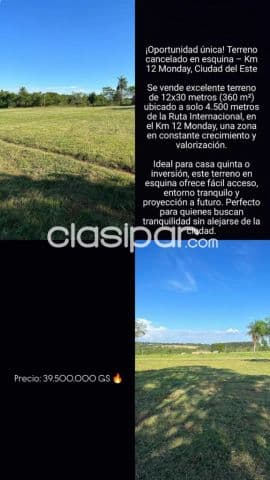 Se vende terreno km 14 monday — foto principal