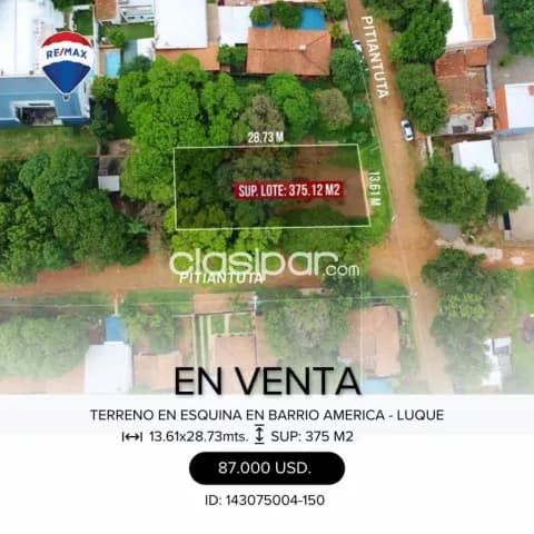 En venta terreno en esquina en el Barrio America de Luque !! — foto 2