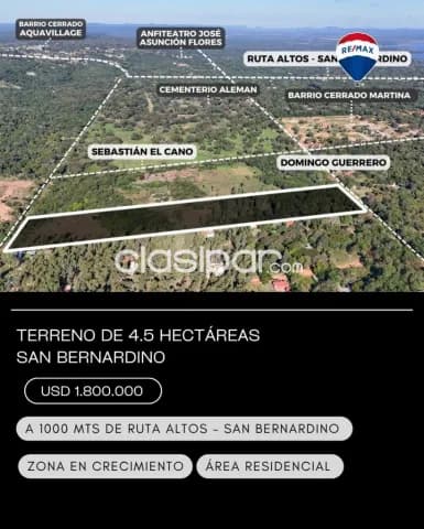 Terreno de 4.5 hectáreas en San Bernardino — foto 2