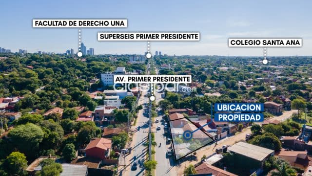 S/ av. Primer presidente en esquina: 619 m2 inmejorables, p/ construcciones edificios