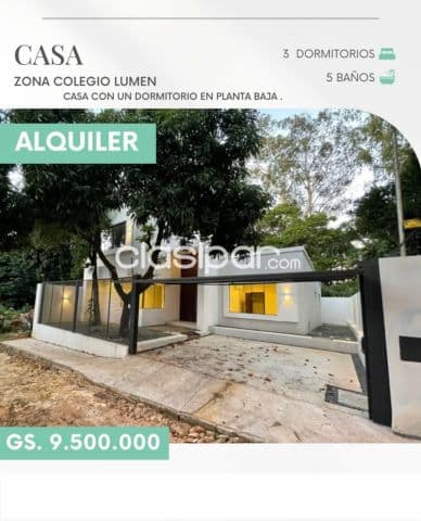 Sma. Trinidad, lumen: Gran recepcion, escritorio, 3 dormit, jardìn, quincho, 9.500.000 gs