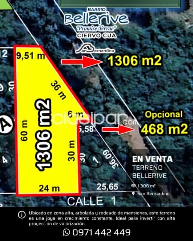 San Bernardino – 1306 m2. Barrio bellerive ciervo cuá, esquina, excelente parcela residenc, foto 2