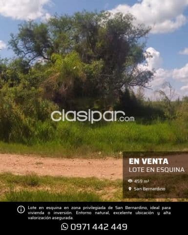 Lote en esquina de 459m² en San Bernardino, zona hotel la matilde, foto 1