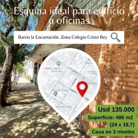 Zona col. Cristo rey, encarnacion: 486 m2 en esquina p/ reciclar o construccion en altura, foto 4