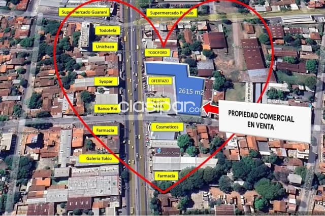 Local comercial 2.615m2 c/ doble frente s/mcal.estigarribia y s/usher rios-fdo sur, foto 4