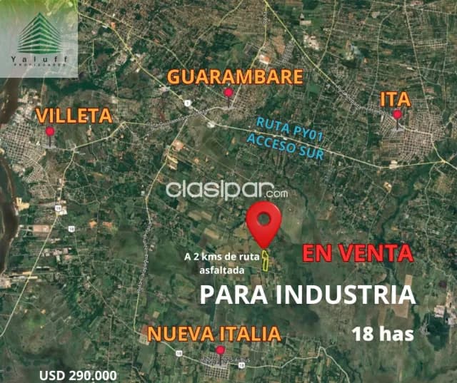 Terreno para industria 18 hectáreas en villeta tacuaty — foto 2