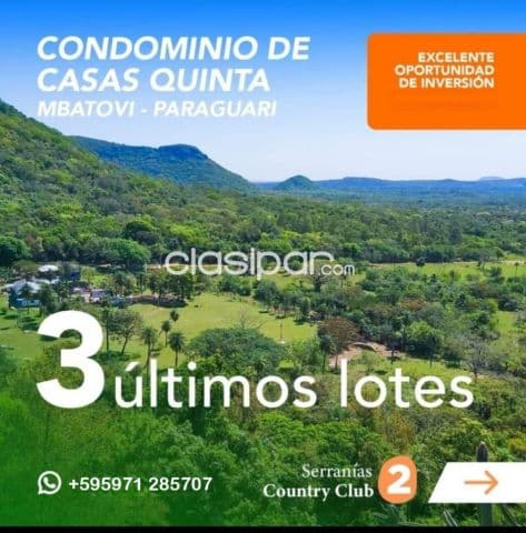 Últimos 3 lotes en serranías country club de paraguari, foto 1