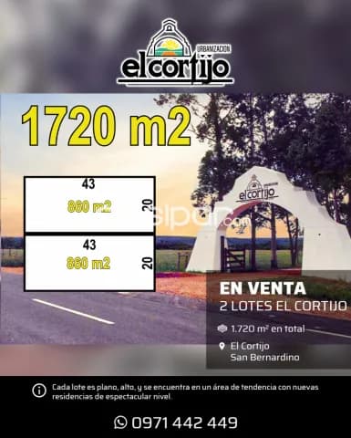 El cortijo - San Bernardino 2 lotes quinta de 860m2 c/u, los 2 juntos 1720 m2, oferta! — foto 2