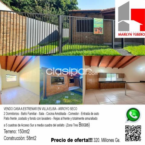 casa a estrenar en Villa Elisa! COD: CL 920