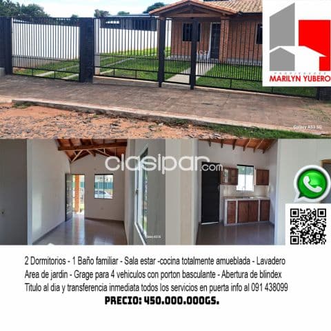 Vendo! Hermosa casa a estrenar en Ñemby CL:924