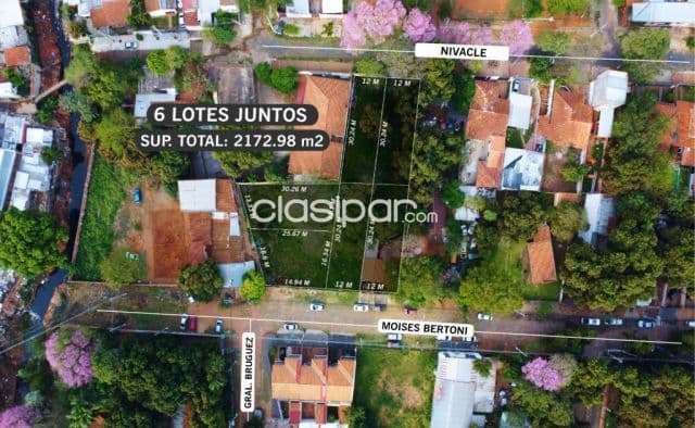 6 terrenos juntos en Lambaré