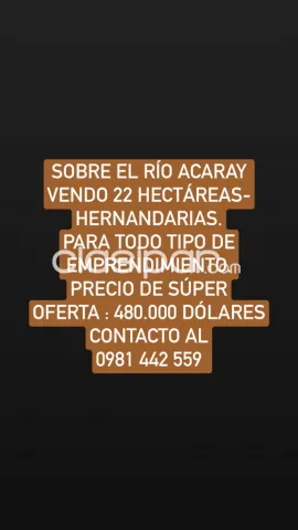 Ofertaaa !!! Sobre el río acaray vendo 22 hectárea- hernandarias, foto 2