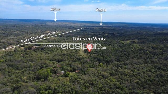 En venta lotes para casa quinta en Atyra