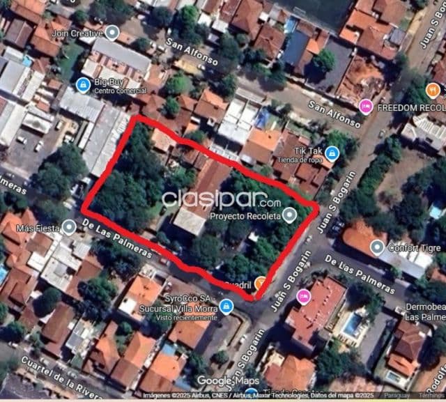 En venta terreno 3789 m2 para desarrollo barrio Recoleta