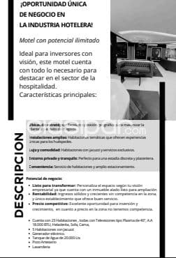 Excelente oportunidad de inversión en el sector hotelero