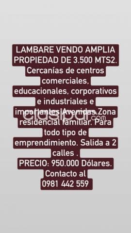 Lambare-barrio cerró cora próximo a la av. 1ro. De marzo, aso de hacienda