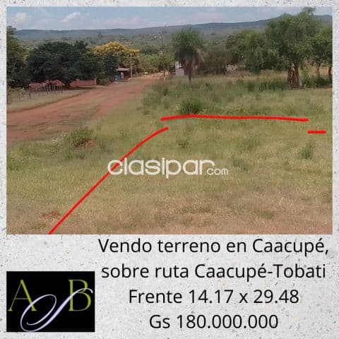 Terreno en Caacupe casi ruta Tobati