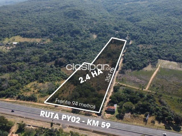 En venta 2.4 Hectáreas en Caacupé sobre Ruta 2 - Km 59 — foto principal